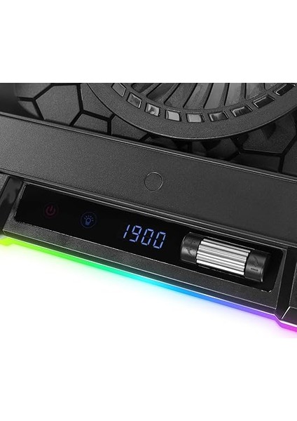 S49 Cyclone Laptop Notebook Soğutucu Stand Rgb Renkli Oyunculara Özel 2 USB Port 140MM Fan 14-19INÇ indirimleri