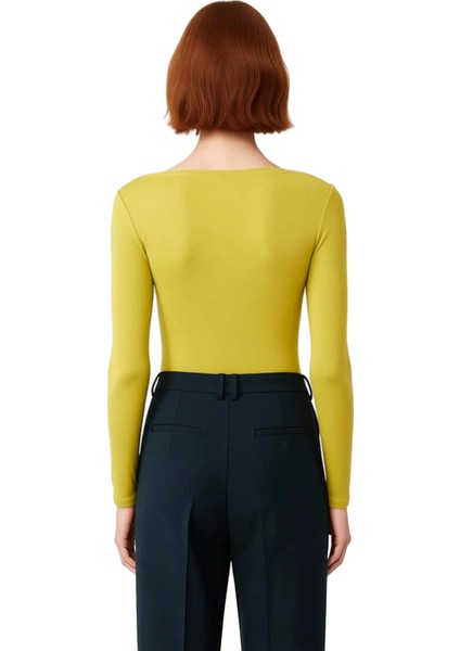 Kadın Asimetrik Yaka Büzgülü Vücuda Oturan Uzun Kollu Örme Kaliteli Şık Rahat Modern Zarif fırsatları