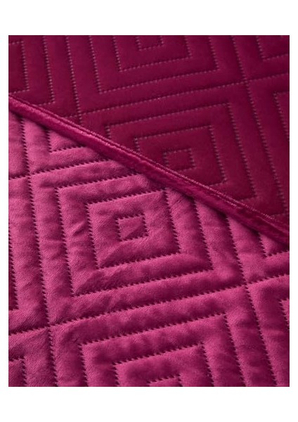 Diamant Kadife Çift Kişilik Yatak Örtüsü Takımı Fuşya fiyatları