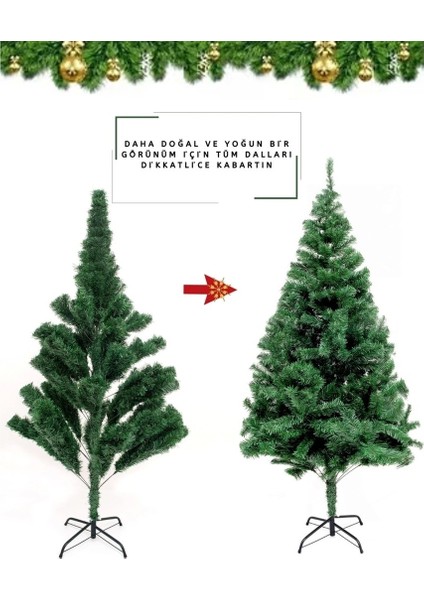 Enenstyle Fashıon Boutıque Süsleme Seti Yılbaşı Çam Ağacı Renkli Işığı ve Yeni Yıl Süsleri Noel Paketi 210 cm 580 Dal modelleri