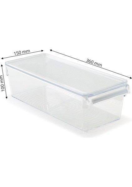 Kapaklı Banyo Mutfak Düzenleyici Raf Ps 360 * 150 * 100 mm Şeffaf M-E27-20-16K fırsatları