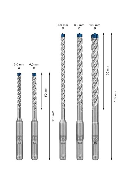 Professional Accessories 5 Parça Expert Sds Plus-7x Kırıcı Delici Delme Uçları (Yumuşak Taş, Sert Taş, Beton, Donatılı Beton, Beton Bina Bloku, Ø 5-10 Mm, Aksesuar Kırıcı Delici) modelleri