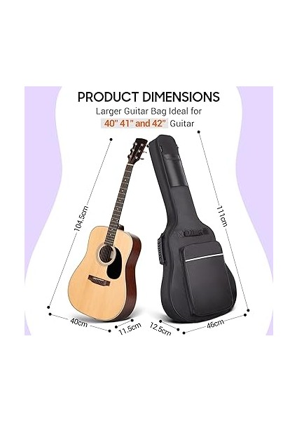 Gitar Çantası Gig Bag Oxford Gitar Çantası Gitar Çantası Taşıma Çantası Konser Gitar Çantaları Su Geçirmez 40 41 42 Inç Gitar Kılıfı CY0149, Siyah, Gitar Çantası fiyatları