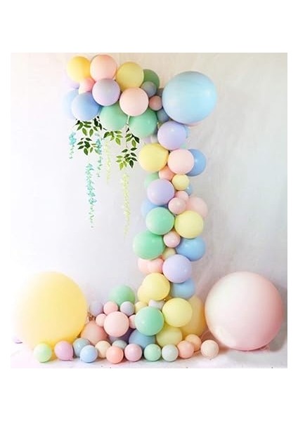 magnet 50 adet makaron balon - karışık soft renk pastel balon - kargo indirimleri