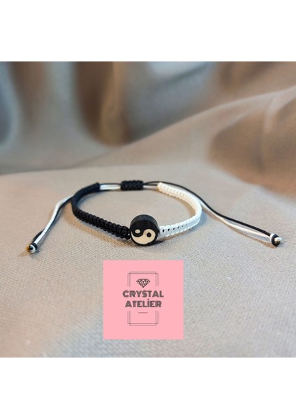 Siyah Beyaz Ying Yang Makrome Bileklik – El Yapımı Unisex Örgü Makrome Bileklik – Şans ve Denge Sembolü Ying Yang Tasarım Bileklik - Enerji Denge Şans Bileklik - Ying Yang Bileklik fiyatları