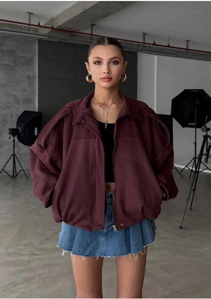 Oversıze Kadın Süet Ceket Trend Bomber Süet Ceket modelleri