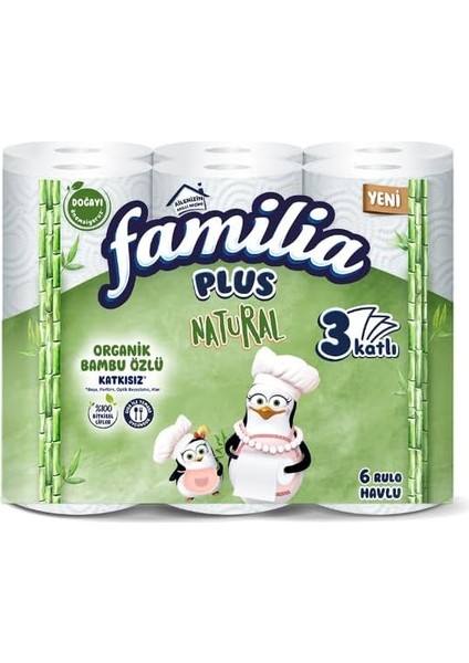 Familia Plus Natural Havlu 6&apos;lı