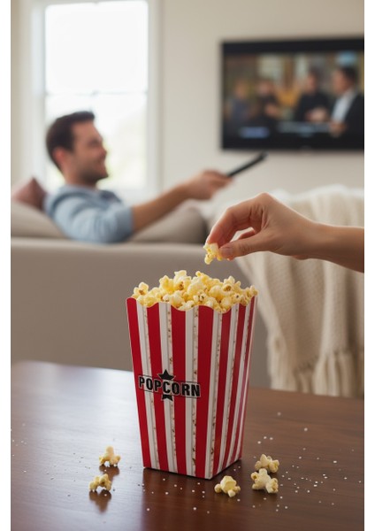 Patlamış Mısır Kutusu Popcorn Kutusu ( Mısır , Cips Kutusu ) 4 Adet Maxi Boy fırsatları