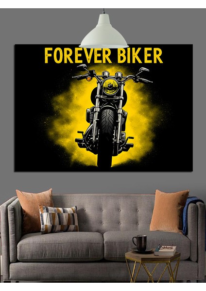 Sonsuza Dek Motorcu Yazısı Dekoratif Kanvas - Mdf Ahşap Tablo modelleri