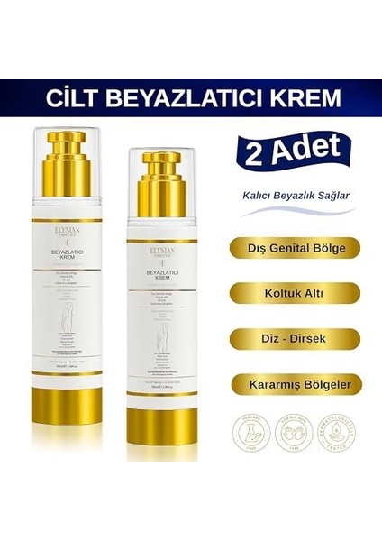 Elysian Essence Cilt Beyazlatıcı | Kararma Giderici Krem 2&apos;li Set - Genital Bölge, Koltuk Altı, Bikini Bölgesi, Dirsek ve Vücut 100 ml