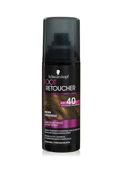 Schwarzkopf Root Retoucher Beyazları Anında Kapatan Sprey Boya Kahverengi, 120 ml modelleri