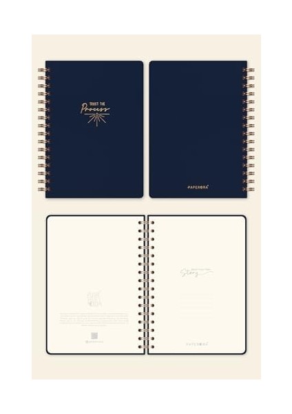 A5 Spiralli Sert Kapak Tarihsiz Not Defteri Lacivert modelleri