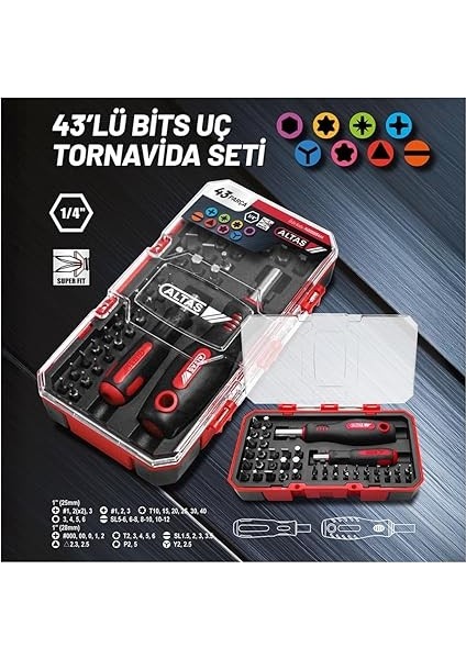 14000005444 Bits Uç Tornavida Seti 43 Parça modelleri
