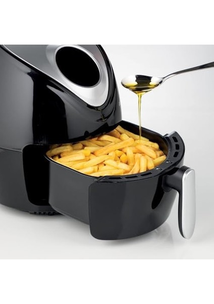 Airy Fryer 4616, Hava Fritözü 3,5 Litre, 60 Dakikalık Zamanlayıcı, LCD ve Dokunmatik Ekran, 7 Pişirme Kademeli, Maksimum 200 °c, 1300 W, Siyah fiyatları
