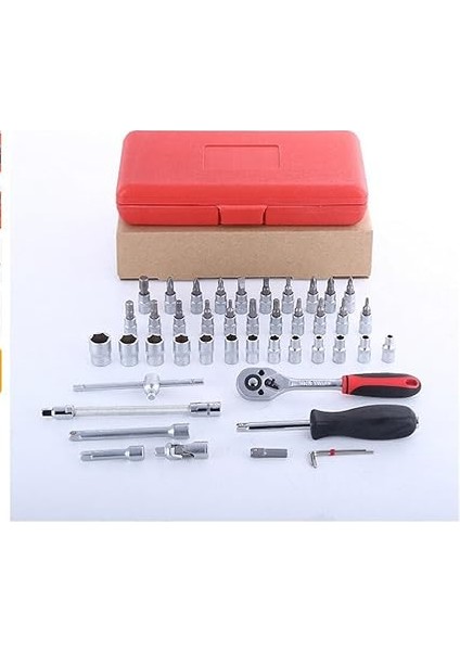 46PCS/ÇOK 1/4 Inç, 838 Lokma Anahtar-Set Auto Için Tamir Aleti, Cırcır Krom-Vanadyum-Tork Anahtarı Kombinasyon Tornavida Sürücü Bit, Tekne Motorsiklet Onarım Kiti Box indirimleri