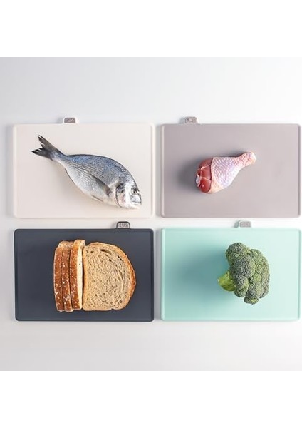 1073 Çoklu Kesme Tahtası Seti - Et Sebze Balık Doğrama Tahtası Seti Capuccino Beyaz fiyatları