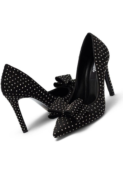 Kadın Özel Taş Işlemeli Fiyonklu Yüksek Topuklu Kadın Abiye Ayakkabı 1110 modelleri