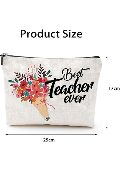 Bolivia's Öğretmen Kozmetik Çantası, Su Geçirmez Keten Kumaşlı Öğretmen Hediyeleri Makyaj Çantası, Sağlam Fermuarlı Öğretmen Takdir Kozmetik Çantası, Ona En Iyi Hediye, Okul Öncesi, Emekli Öğretmen fiyatları