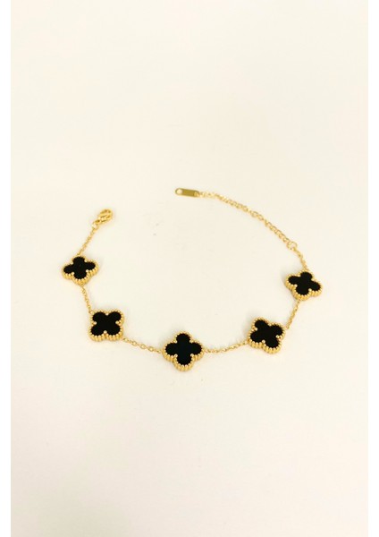 Gold Renkli Mineli Yonca Bileklik fiyatları