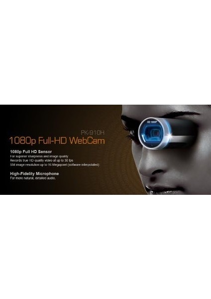 PK-910H Internet Kamera , 1080P Full Hd, 16MP, Mikrofonlu, 9.4 x 3.71 x 5.79 Cm, Usb, Gümüş/siyah fiyatları