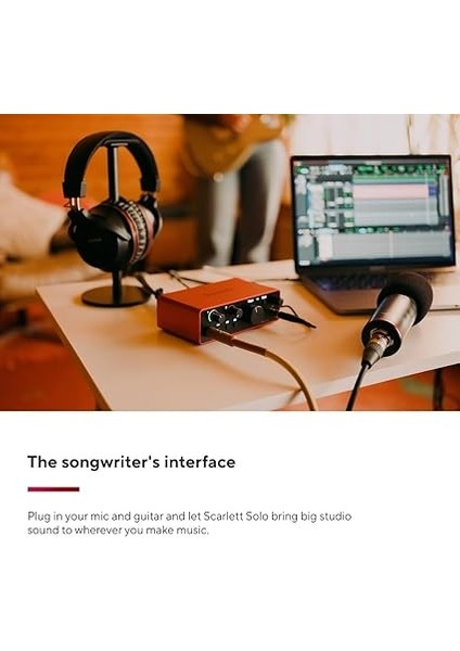 Scarlett Solo Gen 4 Ses Kartı: Gitarist, Vokalist Veya Prodüktör Için USB Audio Arayüzü, Stüdyo Kalitesinde Kayıt ve Kayıt Yapmanız Için Gerekli Tüm Yazılımlar modelleri