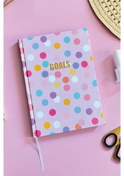 UNIQ34 Sert Kapaklı Renkli Puantiyeli Goals Notebook