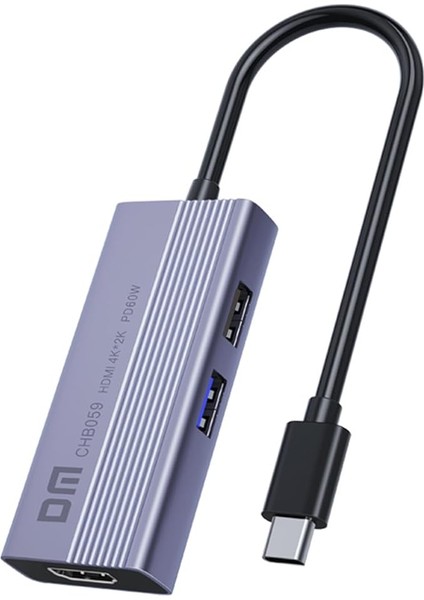 CHB059 Type-C To 4K HDMI 2*usb-A Pd 60W Sd ve Micro Sd Kart Okuyucu Çoklayıcı Hub