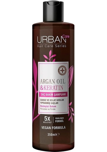 Care Argan Oil & Keratin Besleyici ve Kırılma Karşıtı Saç Bakım Şampuanı, 350 Mililitre, Vegan