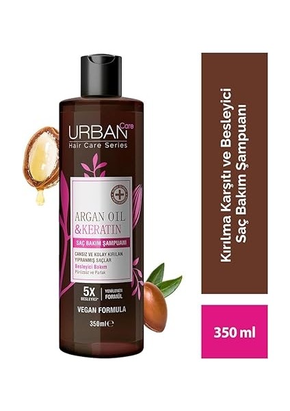 Care Argan Oil & Keratin Besleyici ve Kırılma Karşıtı Saç Bakım Şampuanı, 350 Mililitre, Vegan fiyatları
