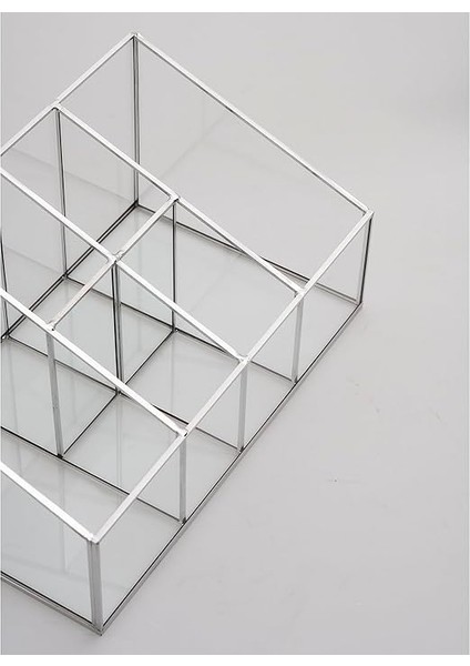 Crea Designs 25X15X12CM Organizer Fırçalık Gümüş Cam Makyaj Takı Aksesuar Parfüm Kutusu fiyatları