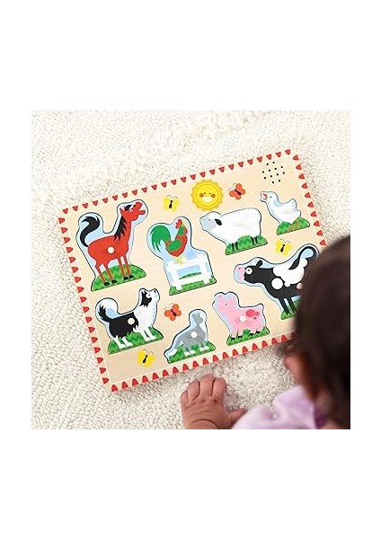 & Doug Sesli Ahşap Yapboz, Çiftlik Hayvanları, 2 Yaş ve Üzeri Erkek ve Kız Çocuk Için Hediye indirimleri