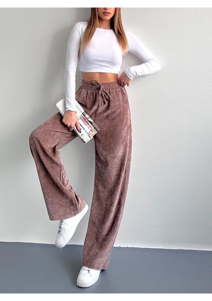 Fitilli Kadife Palazzo Pantolon