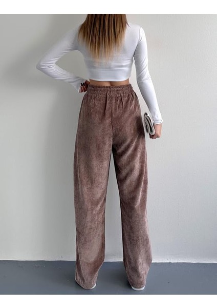 Fitilli Kadife Palazzo Pantolon modelleri