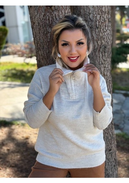 Yarım Fermuarlı Yün Kazak fiyatları