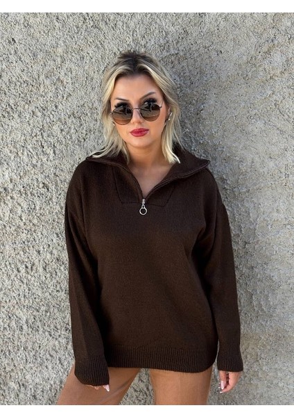 Yarım Fermuarlı Basic Yün Kazak modelleri