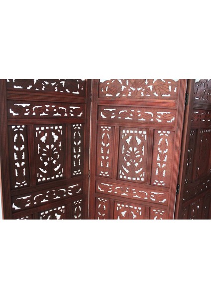 Ahşap Maun Rengi El Oyması Paravan fiyatları