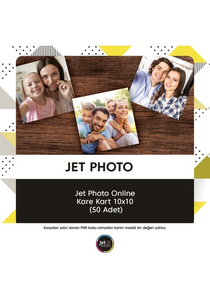 Jet Photo Onlıne Kare Kart 10X10 (50 Adet) 3 Adet
