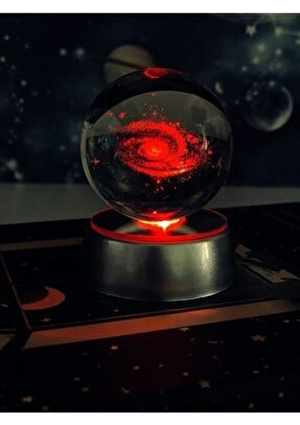 Işıklı Cam Küre Samanyolu Temalı Şık Tasarım 3D Dekoratif Obje modelleri