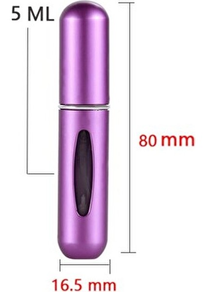 Dolabilir Cep Parfüm Şişesi Şık Alüminyum Gövde ile 4 ml Kapasiteye Sahip