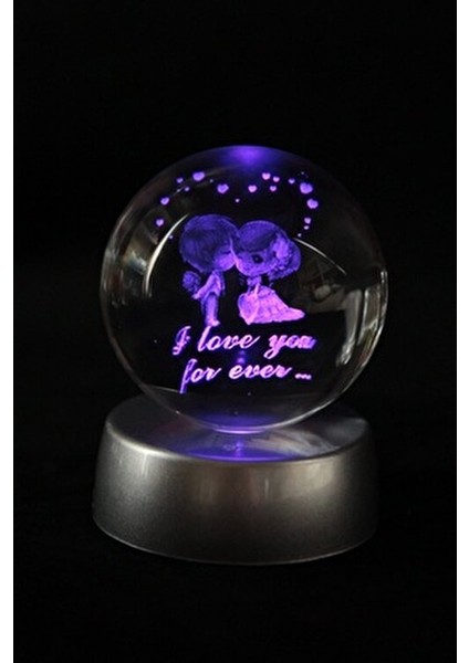 Cam Küre LED Işıklı Modern Dekoratif Hediye 8x6 cm Şık Görünüm