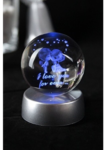 Cam Küre LED Işıklı Modern Dekoratif Hediye 8x6 cm Şık Görünüm