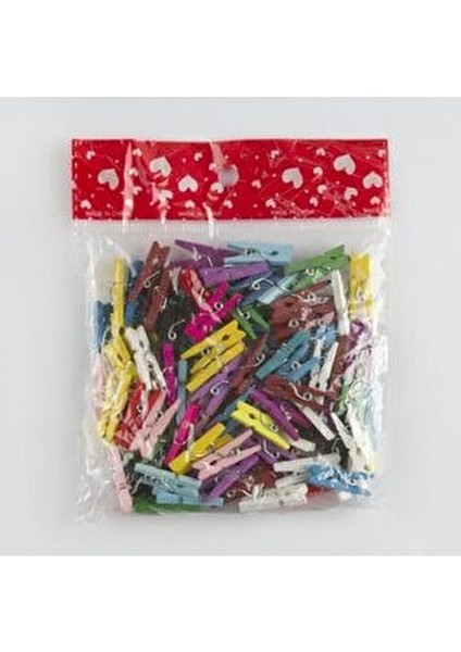 Karışık Renkli Ahşap Minik Mandal Seti 100 Adet Eviniz İçin Şık Aksesuar fırsatları