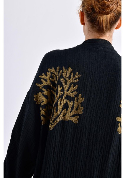 Siyah Ethereal Coral Kimono modelleri