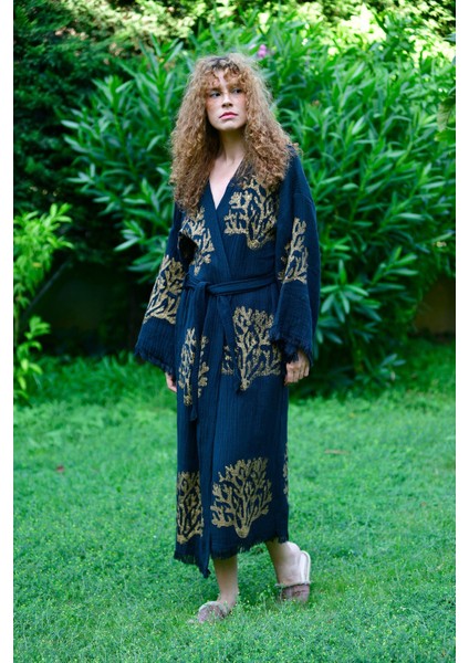 Siyah Ethereal Coral Kimono indirimleri