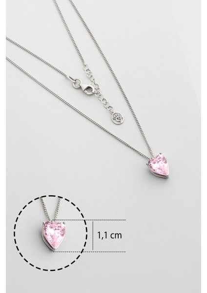 Kalp 18 Ayar Beyaz Altın Kaplama 45 cm Gümüş Kolye modelleri