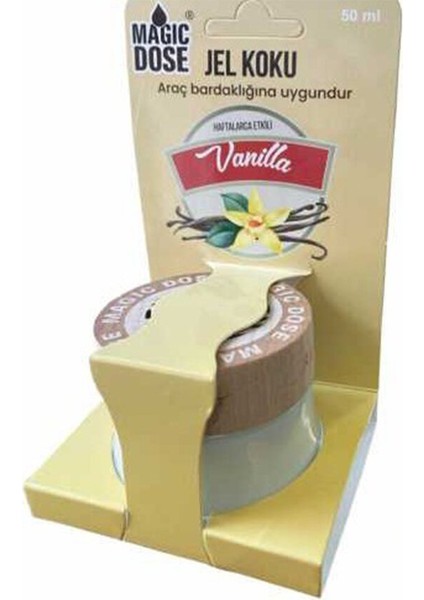 4 Adet Magic Dose Dekoratif Ahşap Kapaklı Jel Koku 50ML - Vanilya fiyatları