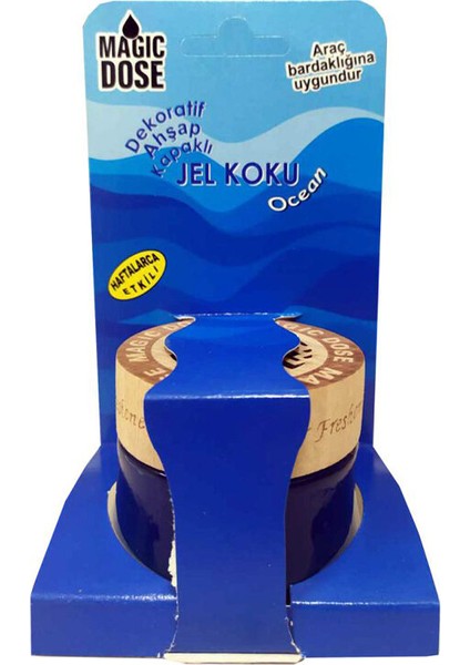 4 Adet Magic Dose Dekoratif Ahşap Kapaklı Jel Koku 50ML - Okyanus fiyatları