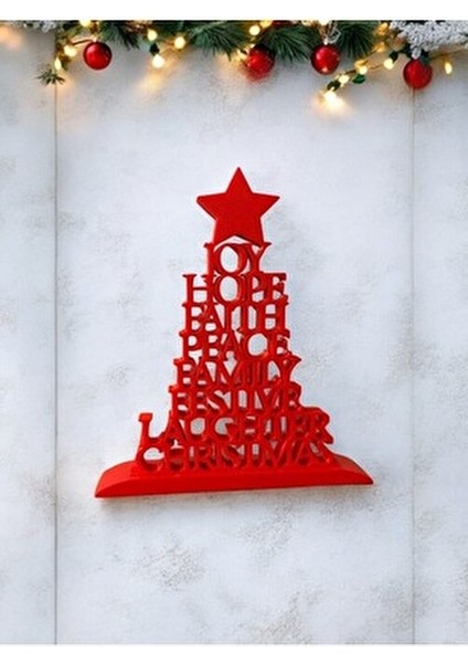 Yeni Yıl Ağacı Kırmızı Renkli 16 cm Yükseklikte Şık ve Zarif Dekorasyon indirimleri