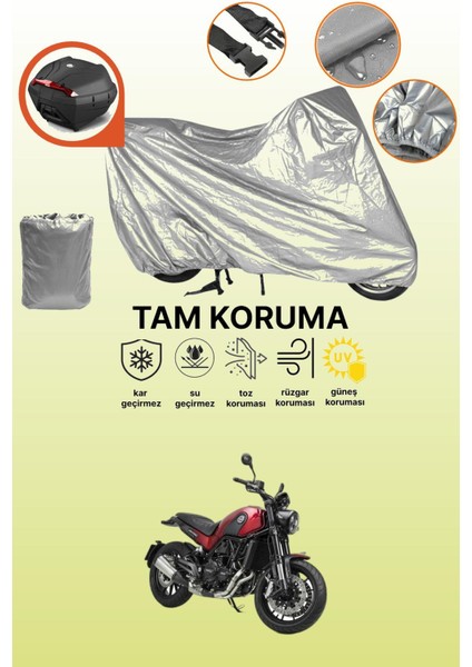 Gri Arka Çanta Uyumlu Benelli Leoncino 250 Uyumlu Motor Brandası, Koruyucu Örtü