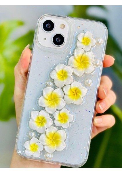 Aksesuar 14 - 15 ile Uyumlu Sarı Çiçek Tasarımlı Oyuncaklı Silikon Kılıf